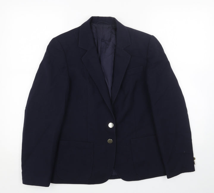 Preworn Mens Blue Wool Jacket Blazer Size 38 Regular