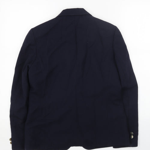 Preworn Mens Blue Wool Jacket Blazer Size 38 Regular