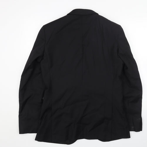 Paul Costelloe Mens Black Patent Leather Jacket Blazer Size 40 Regular