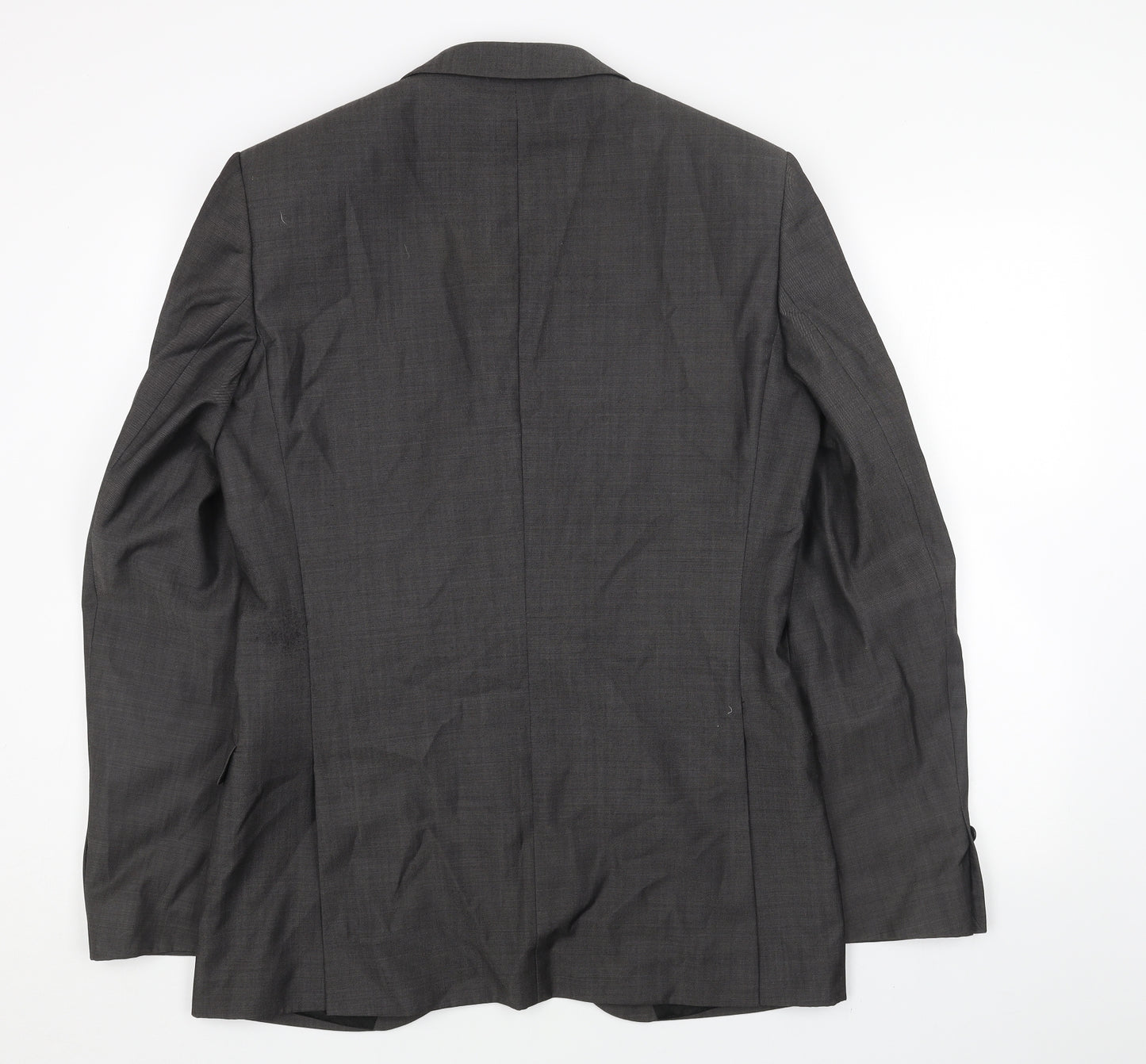 Paul Costelloe Mens Grey Patent Leather Jacket Blazer Size 38 Regular