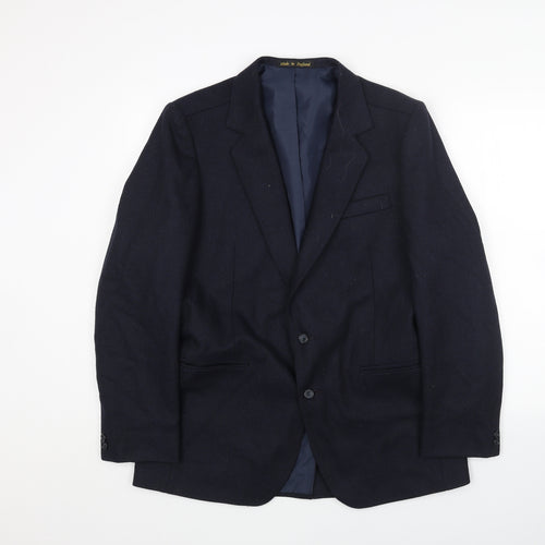 Preworn Mens Blue Wool Jacket Blazer Size 40 Regular