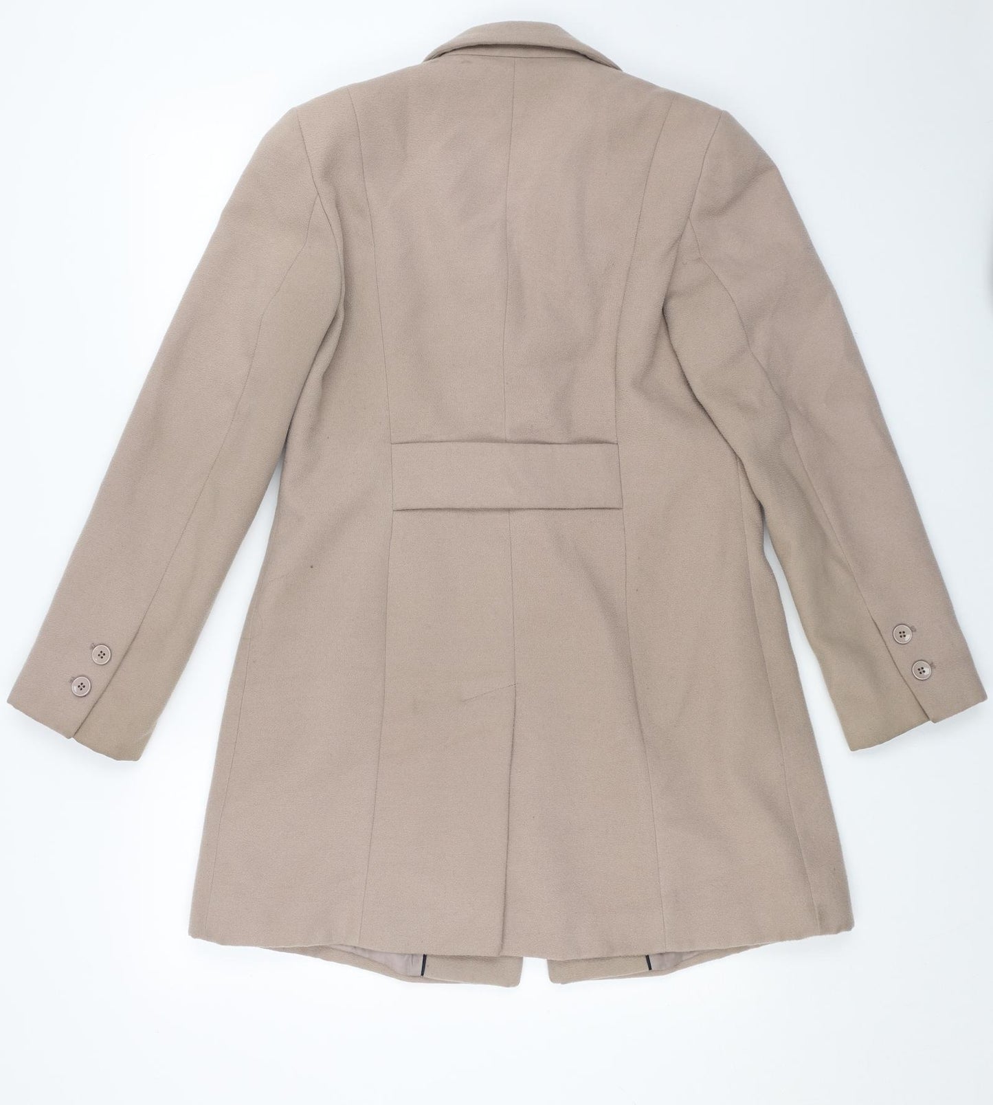 Marks and Spencer Womens Beige Overcoat Coat Size 12 Button