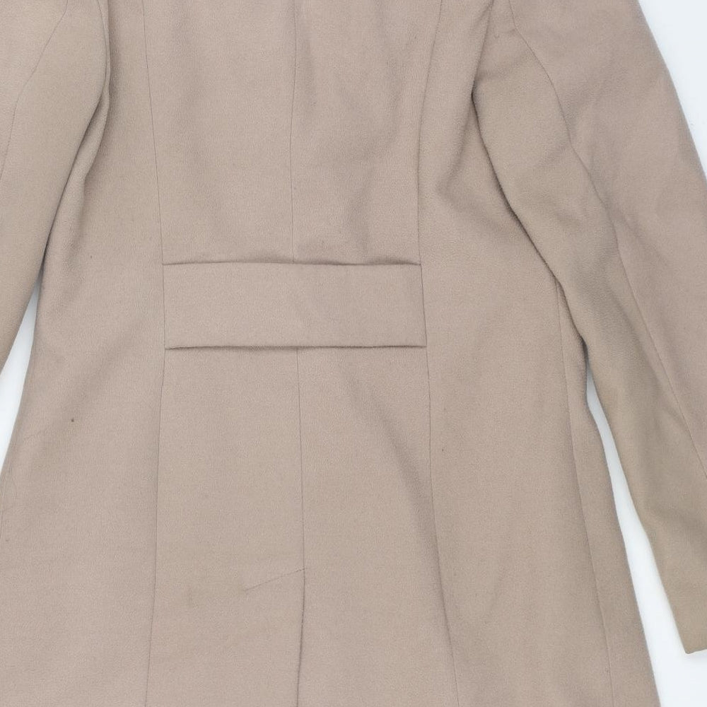 Marks and Spencer Womens Beige Overcoat Coat Size 12 Button