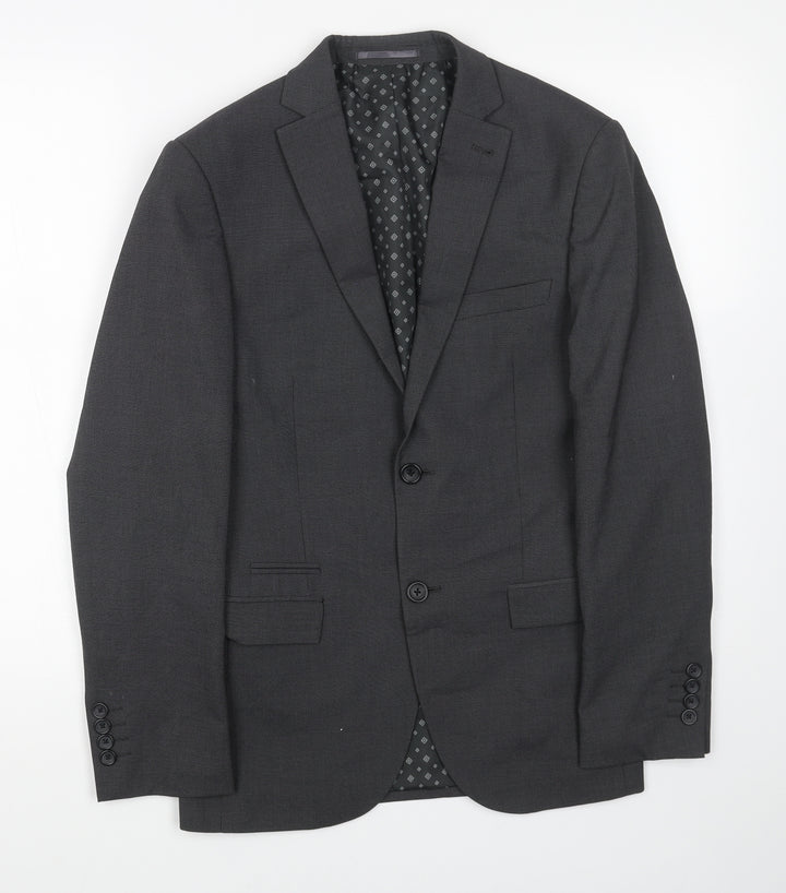 NEXT Mens Grey Polyester Jacket Blazer Size 36 Regular
