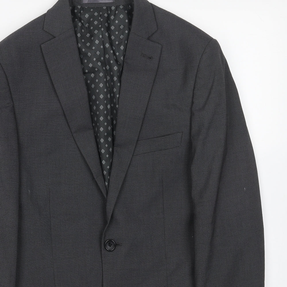 NEXT Mens Grey Polyester Jacket Blazer Size 36 Regular