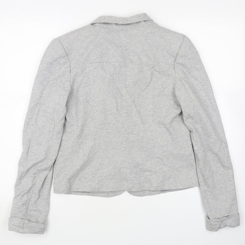 Zara Womens Grey Cotton Jacket Blazer Size L