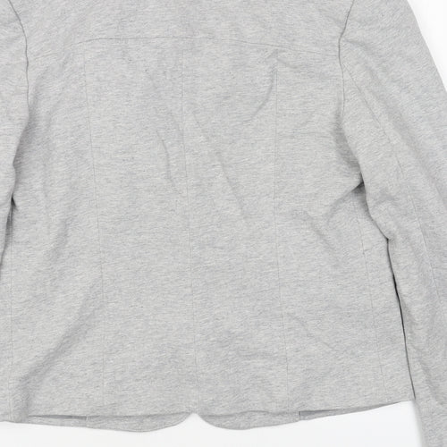Zara Womens Grey Cotton Jacket Blazer Size L
