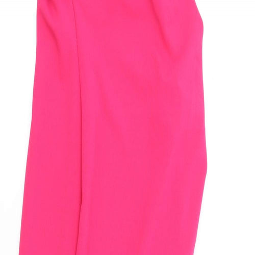 Vicki Pattison Womens Pink Polyester Ball Gown Size 8 V-Neck Zip