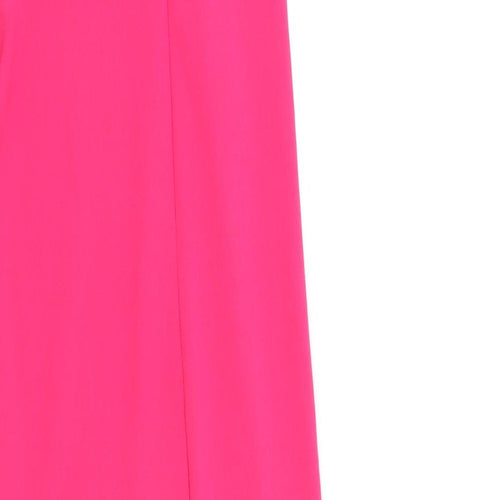 Vicki Pattison Womens Pink Polyester Ball Gown Size 8 V-Neck Zip