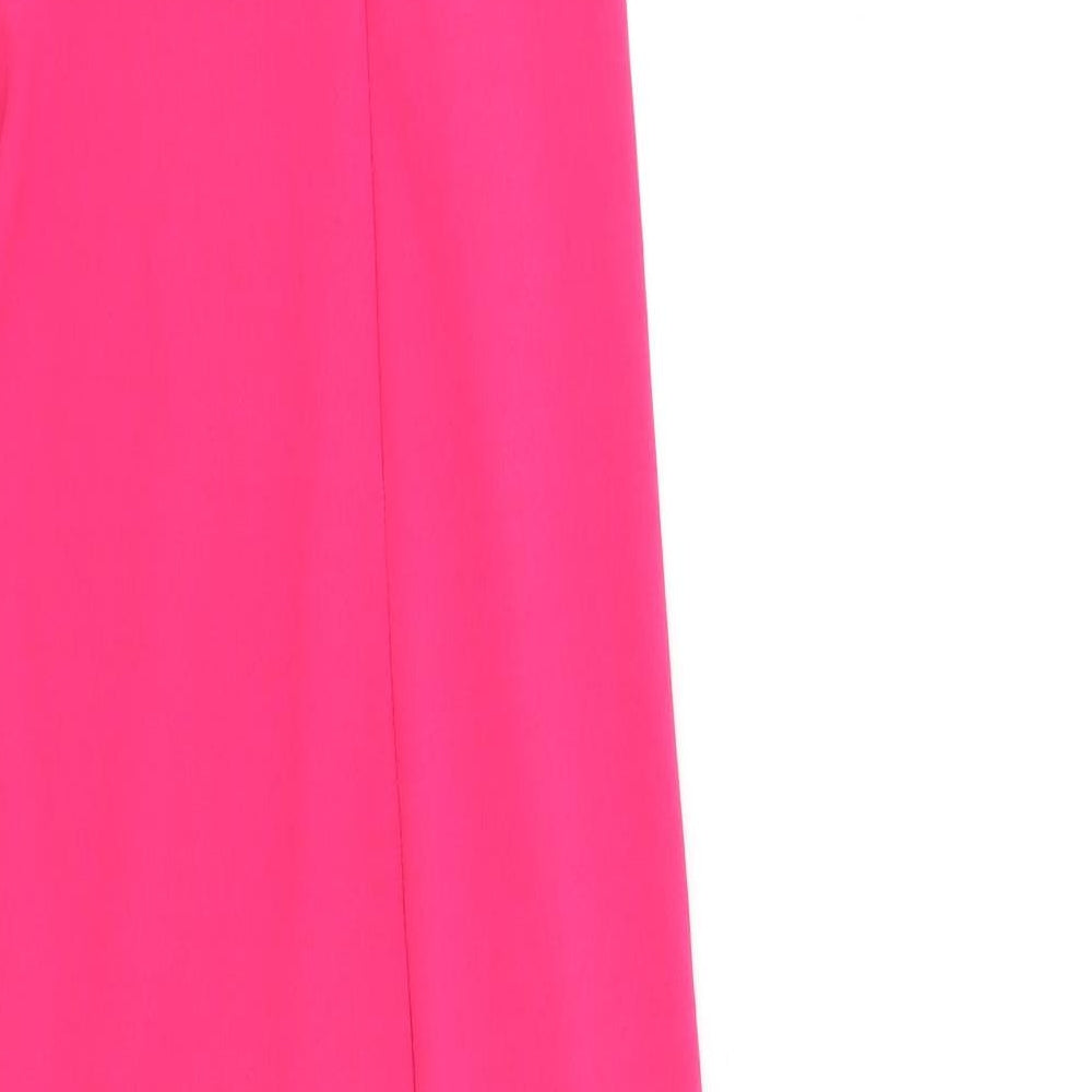 Vicki Pattison Womens Pink Polyester Ball Gown Size 8 V-Neck Zip