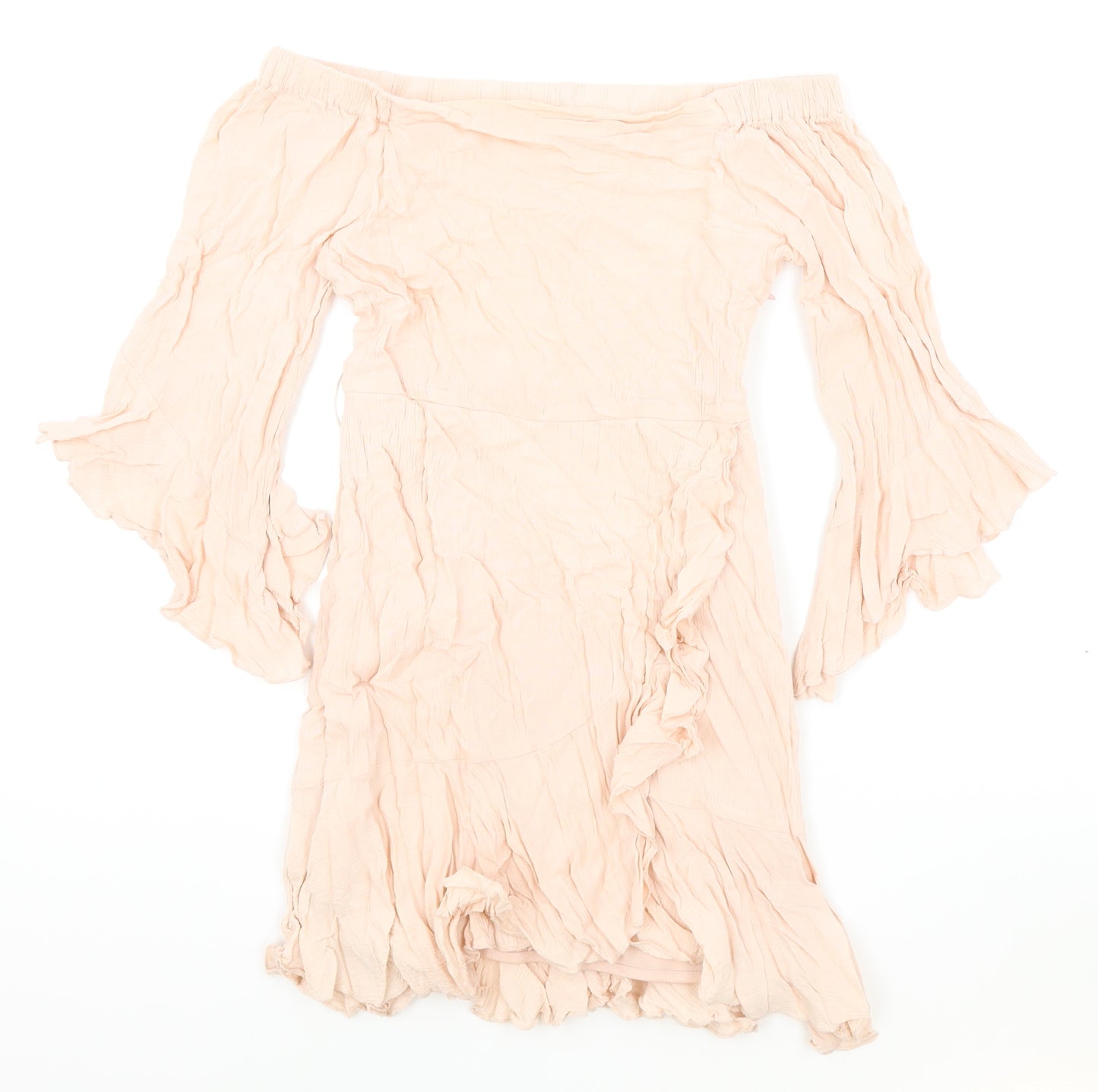 Pull&Bear Womens Pink Polyester Playsuit One-Piece Size S Zip