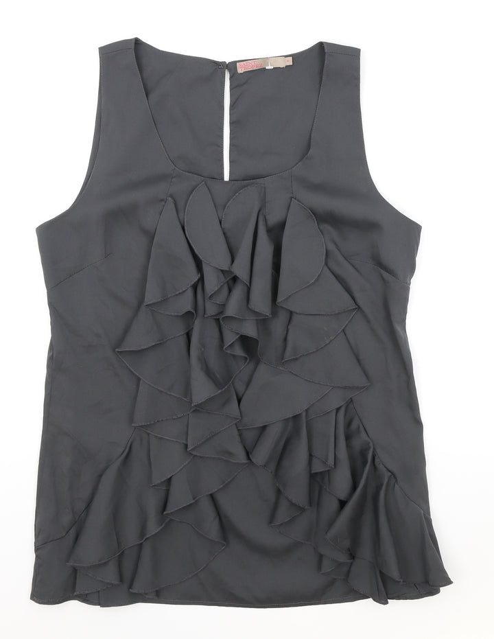 Saint Tropez Clothing Womens Grey Polyester Basic Tank Size M Square Neck