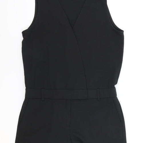 Mango Womens Black Polyester Playsuit One-Piece Size M Button