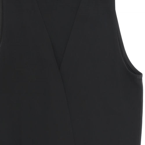 Mango Womens Black Polyester Playsuit One-Piece Size M Button