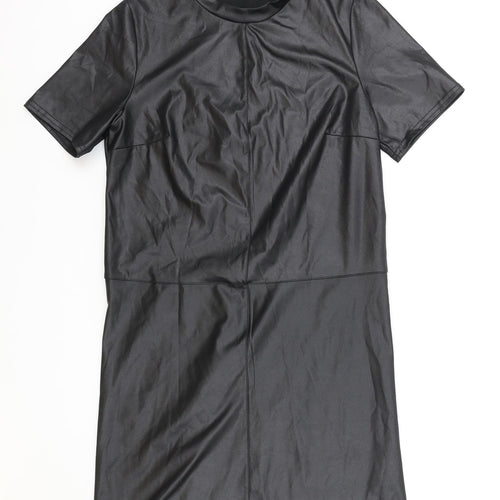 New Look Womens Black Viscose A-Line Size 8 Round Neck Pullover