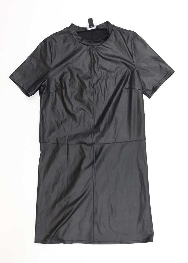 New Look Womens Black Viscose A-Line Size 8 Round Neck Pullover