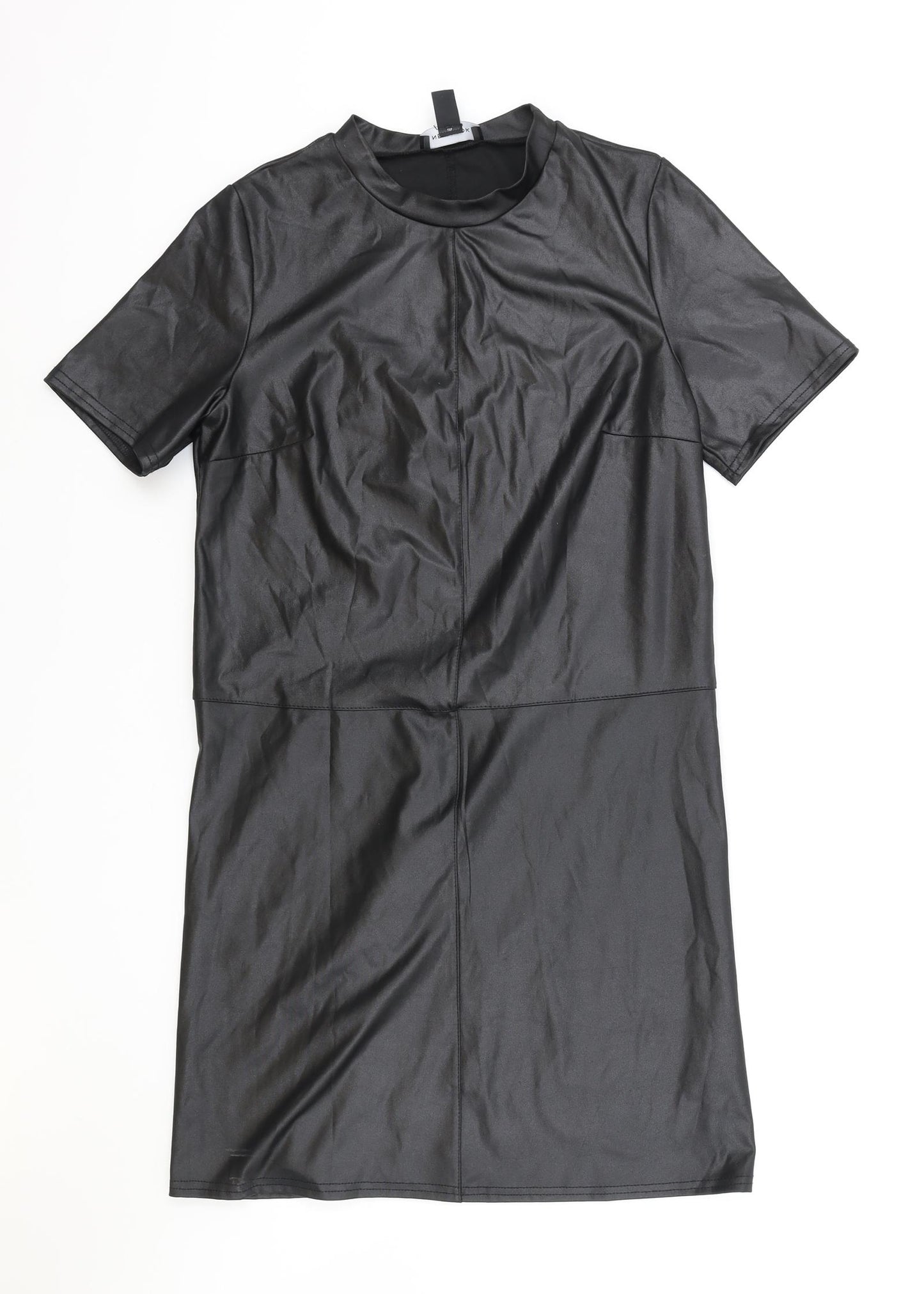 New Look Womens Black Viscose A-Line Size 8 Round Neck Pullover