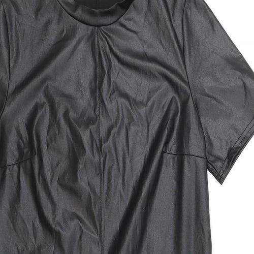 New Look Womens Black Viscose A-Line Size 8 Round Neck Pullover