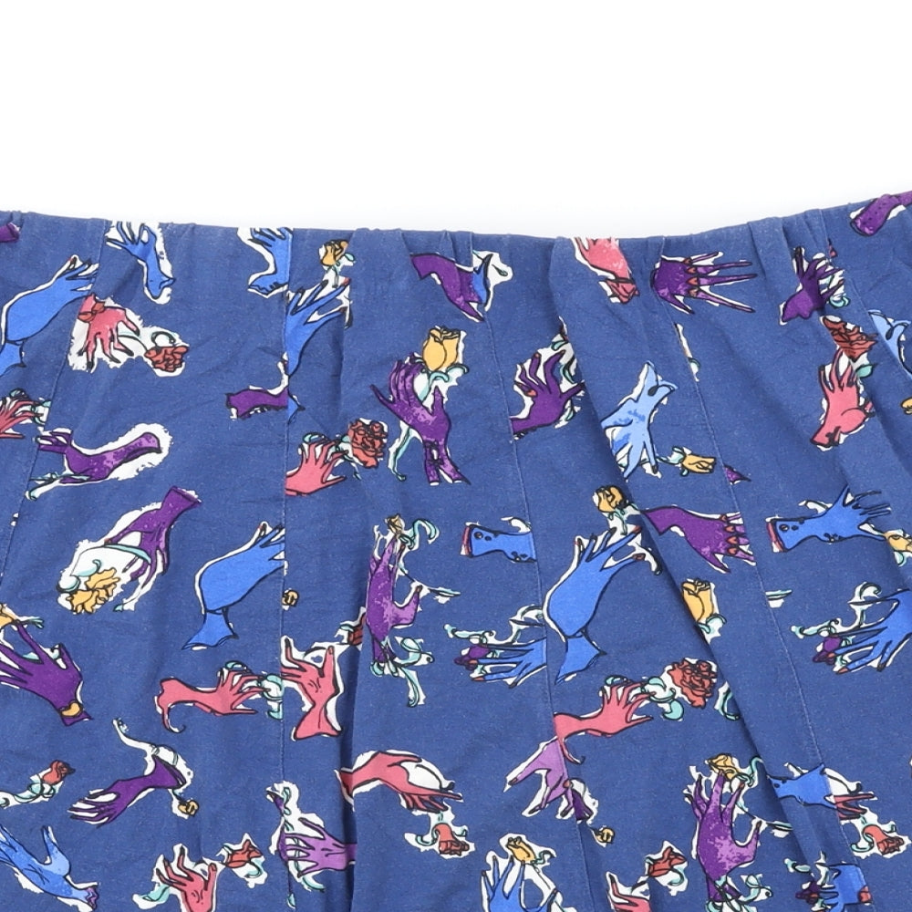 Evans Womens Blue Geometric Viscose Skater Skirt Size 20
