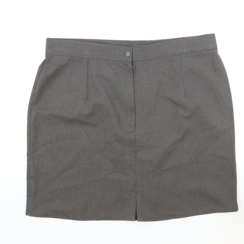 Zeco Womens Brown Polyester Straight & Pencil Skirt Size 8 Zip