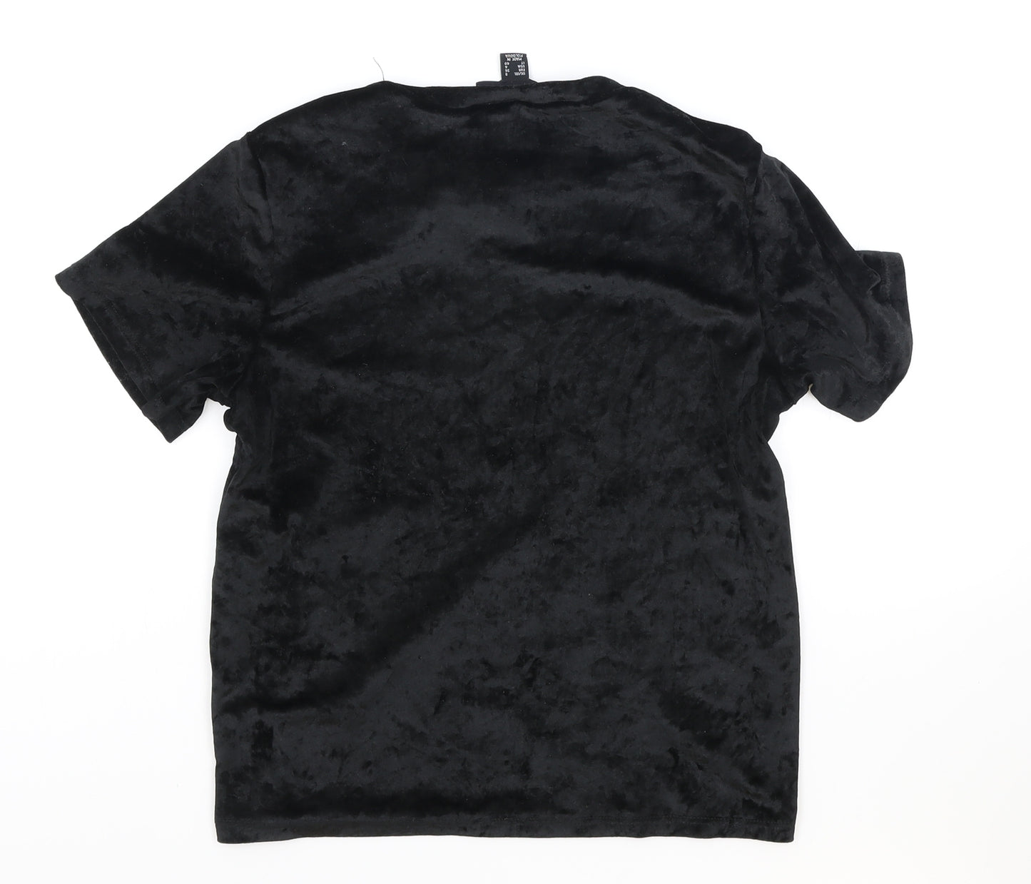 Atmosphere Womens Black Polyester Basic T-Shirt Size 8 Round Neck