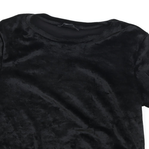 Atmosphere Womens Black Polyester Basic T-Shirt Size 8 Round Neck