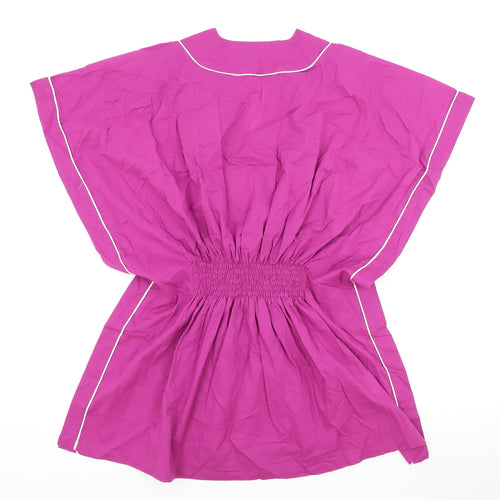 Spirit of Arabia Womens Pink Geometric 100% Cotton Kimono Blouse Size M V-Neck