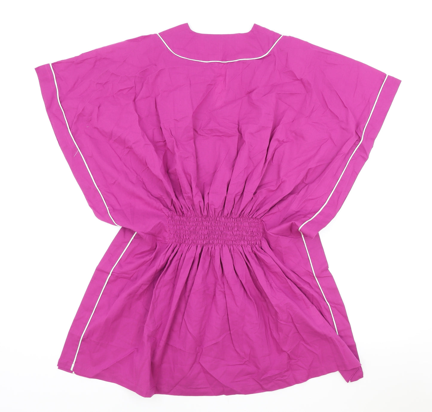Spirit of Arabia Womens Pink Geometric 100% Cotton Kimono Blouse Size M V-Neck