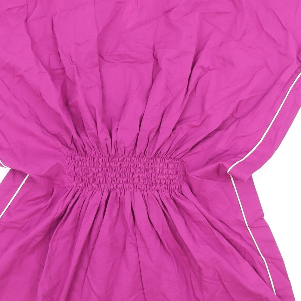 Spirit of Arabia Womens Pink Geometric 100% Cotton Kimono Blouse Size M V-Neck