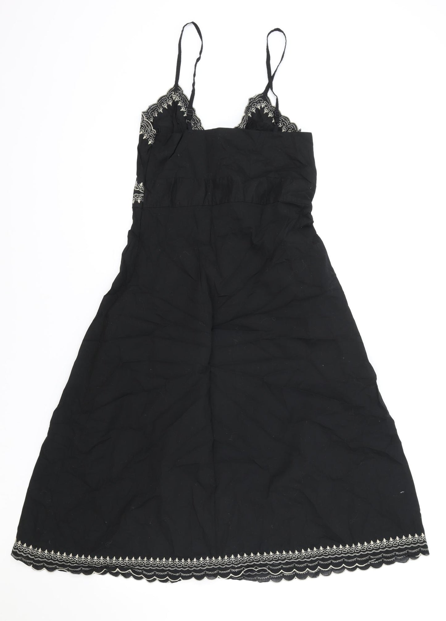 Atmosphere Womens Black Geometric Viscose Tank Dress Size 8 V-Neck Pullover