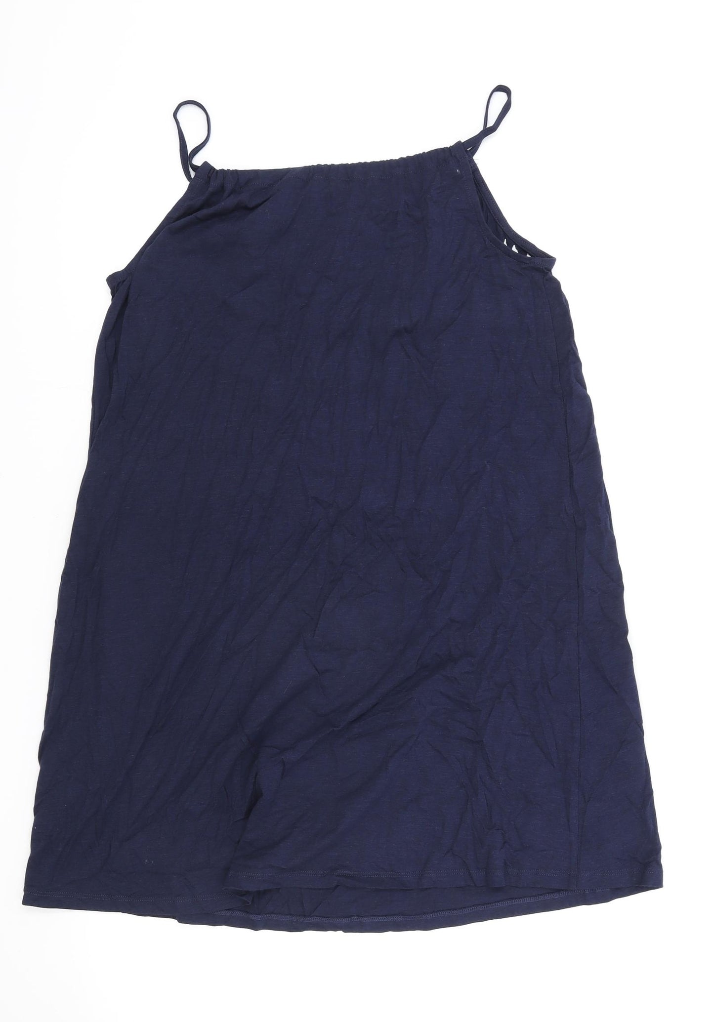 AKH Womens Blue Floral Polyester Slip Dress One Size Square Neck Pullover