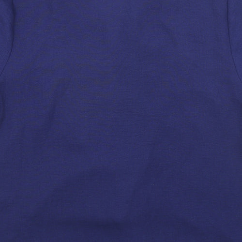 TU Womens Blue Polyester Basic Blouse Size 12 V-Neck