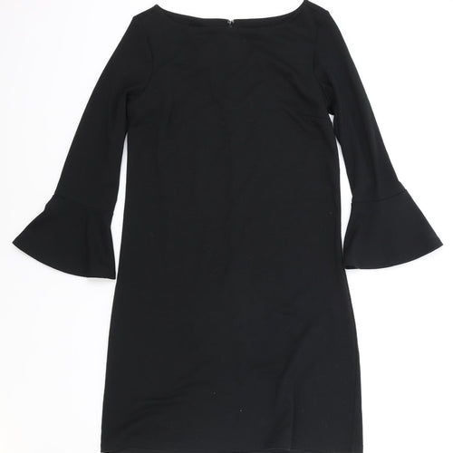 Gap Womens Black Polyester A-Line Size XS Boat Neck Zip