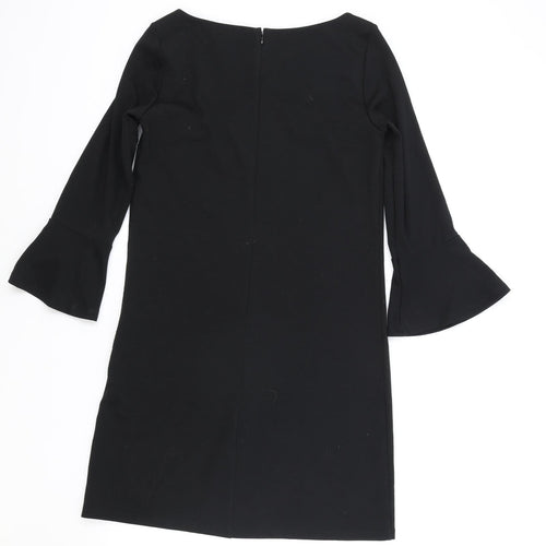 Gap Womens Black Polyester A-Line Size XS Boat Neck Zip