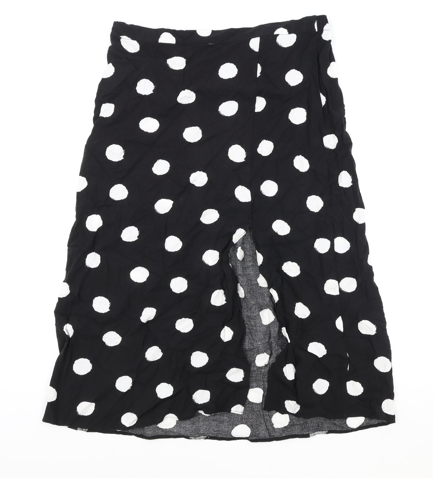 George Womens Black Polka Dot Viscose Swing Skirt Size 18