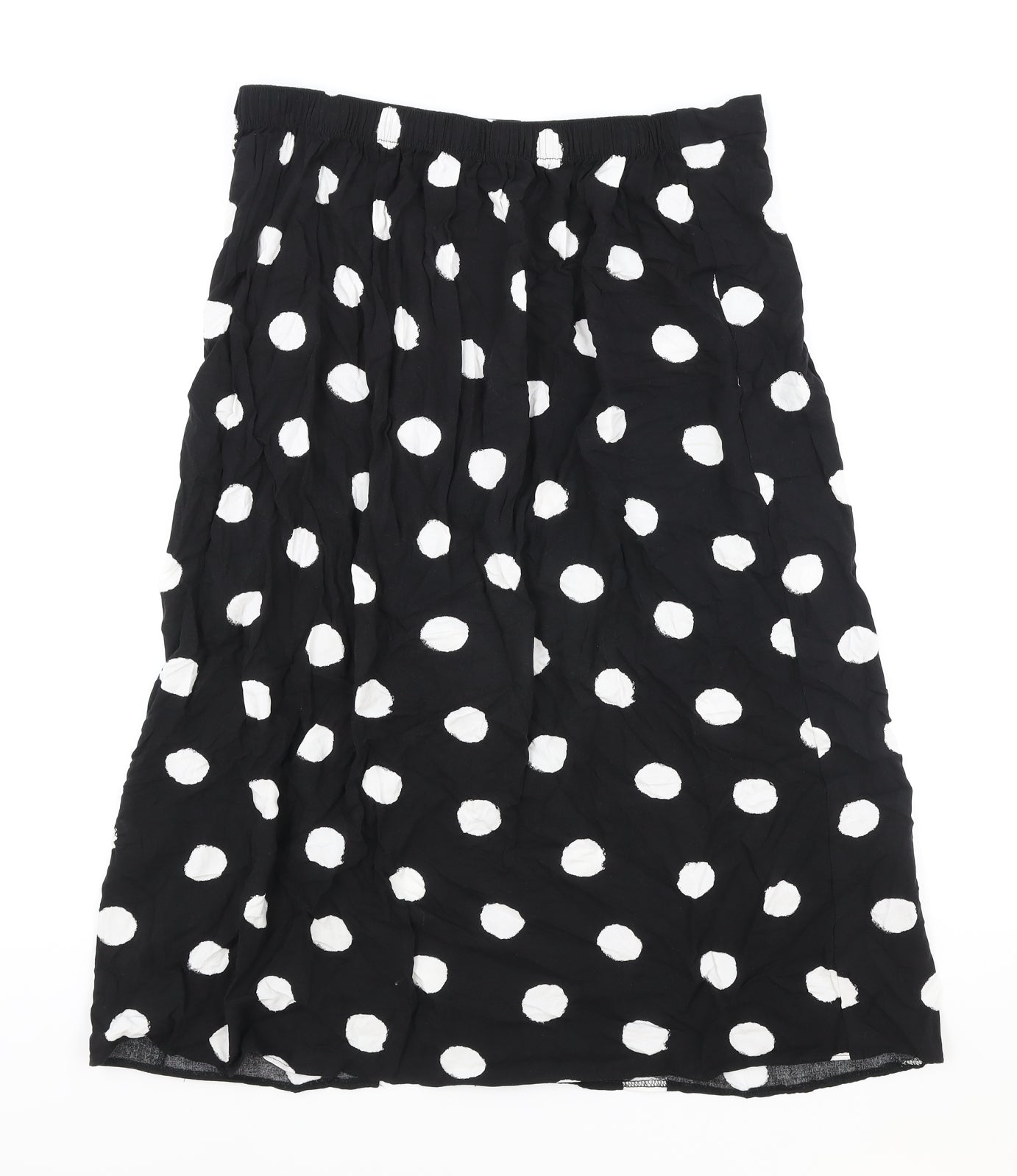 George Womens Black Polka Dot Viscose Swing Skirt Size 18