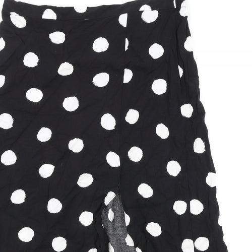 George Womens Black Polka Dot Viscose Swing Skirt Size 18