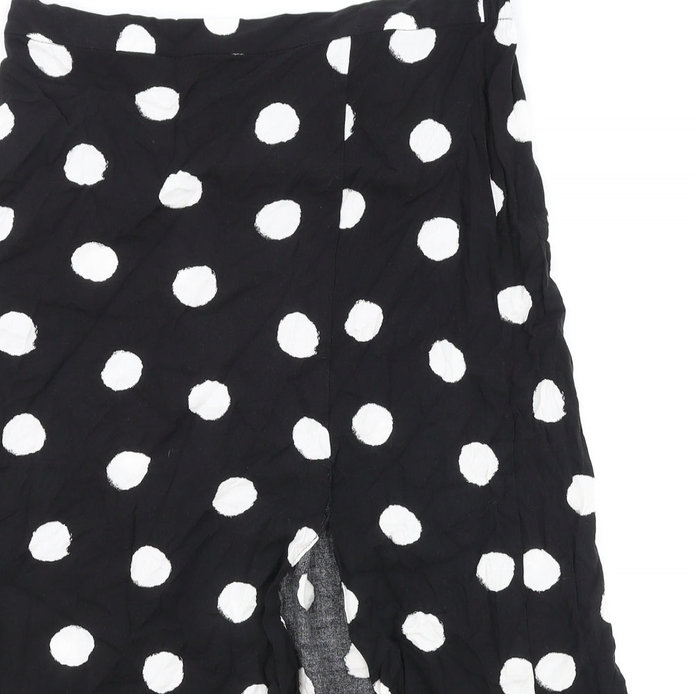 George Womens Black Polka Dot Viscose Swing Skirt Size 18