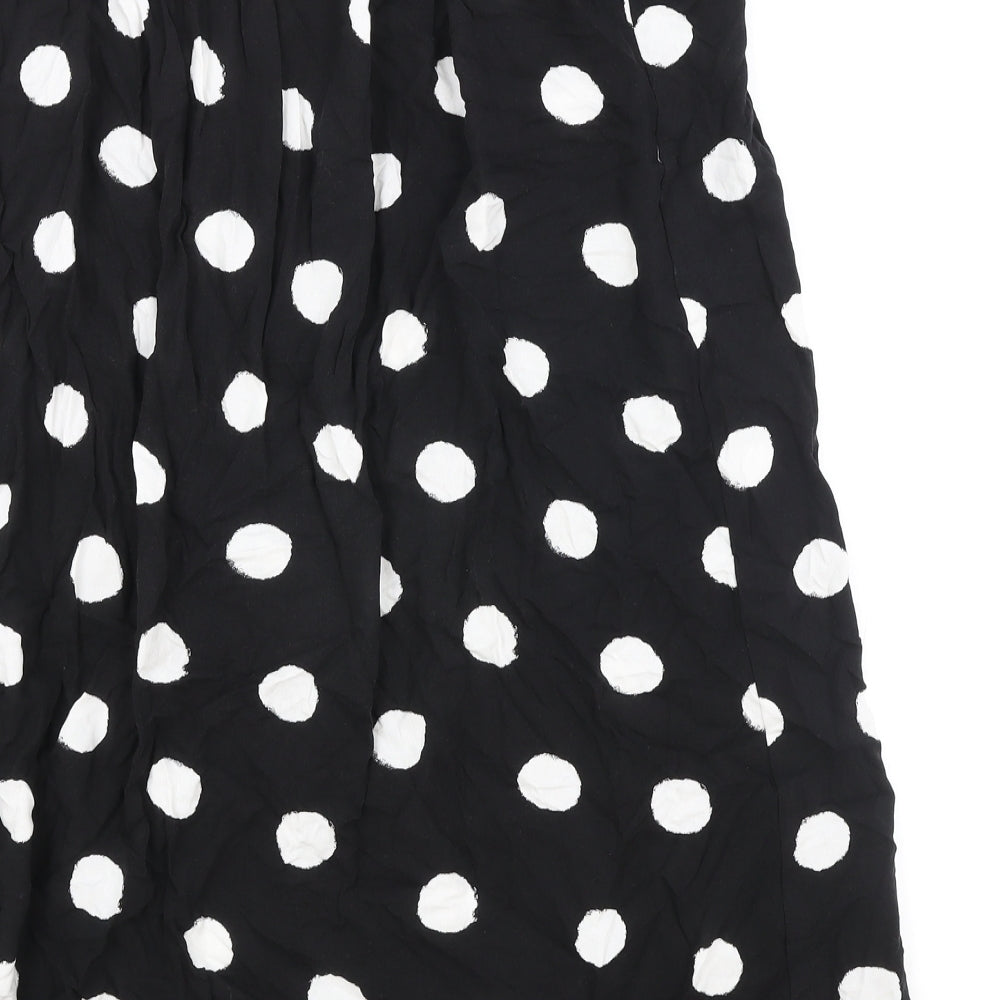 George Womens Black Polka Dot Viscose Swing Skirt Size 18