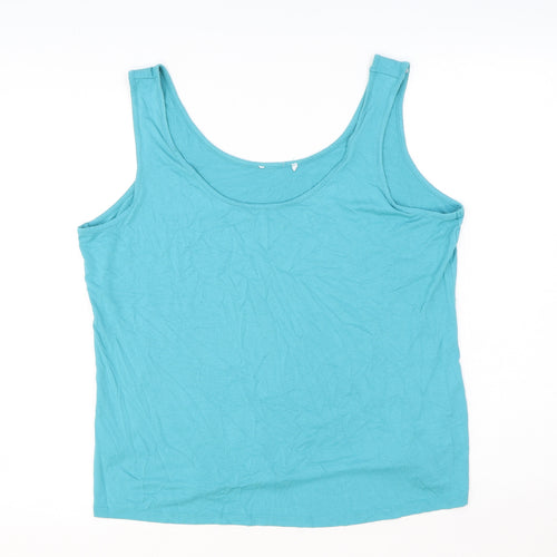 Per Una Womens Green Viscose Basic Tank Size 20 Round Neck