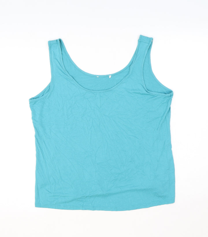 Per Una Womens Green Viscose Basic Tank Size 20 Round Neck