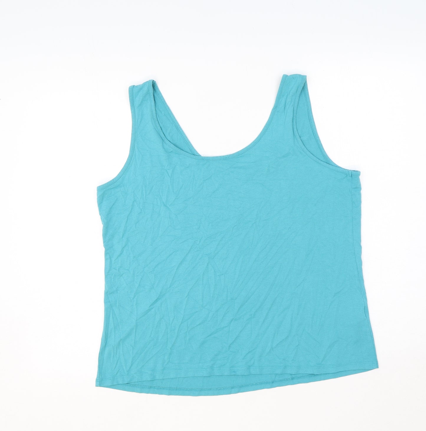 Per Una Womens Green Viscose Basic Tank Size 20 Round Neck