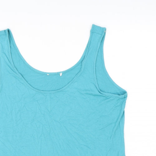 Per Una Womens Green Viscose Basic Tank Size 20 Round Neck