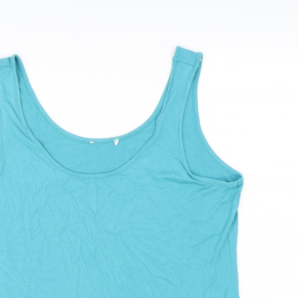 Per Una Womens Green Viscose Basic Tank Size 20 Round Neck