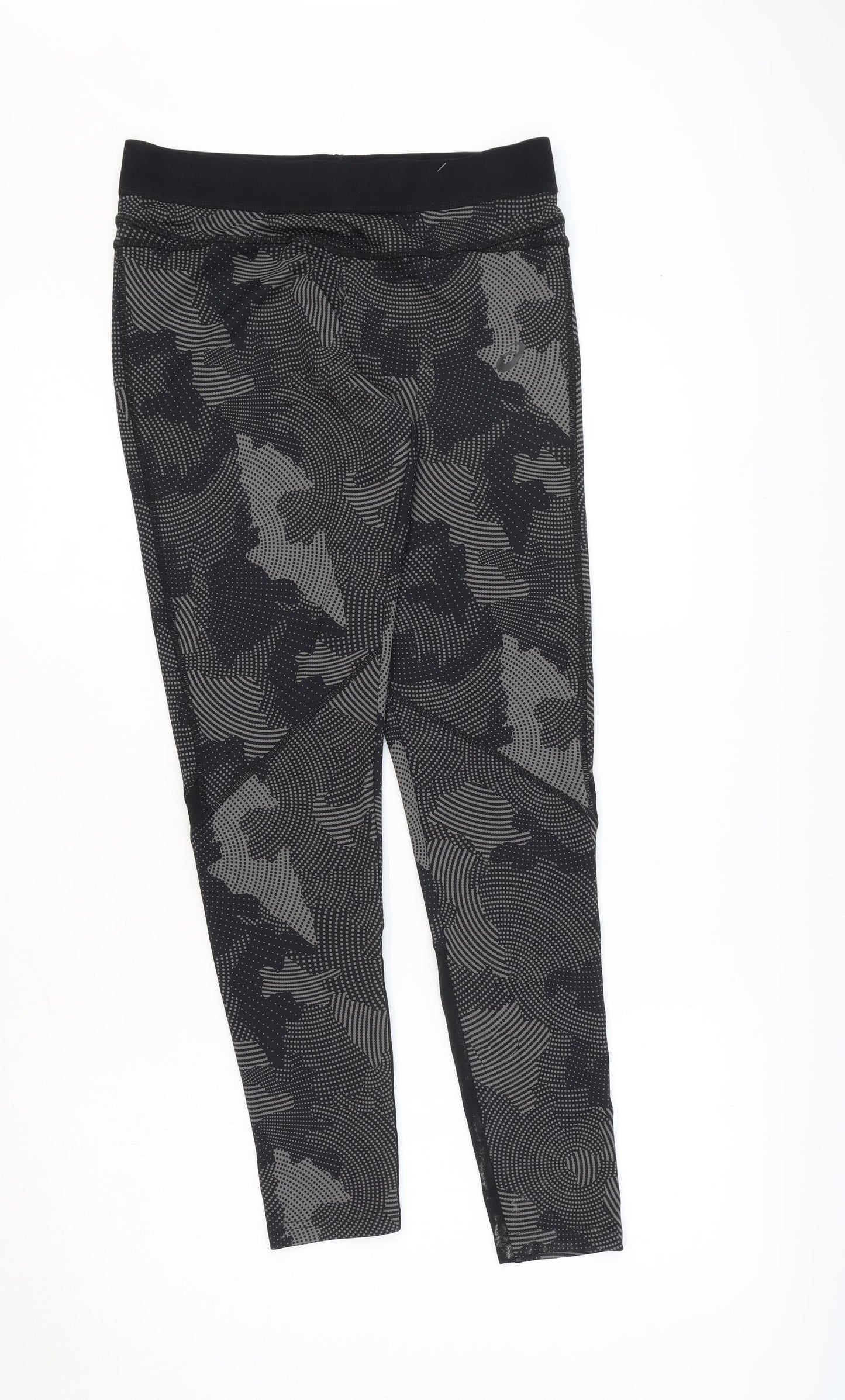 ASICS Womens Black Geometric Viscose Jogger Leggings Size M L36 in Athletic Pullover