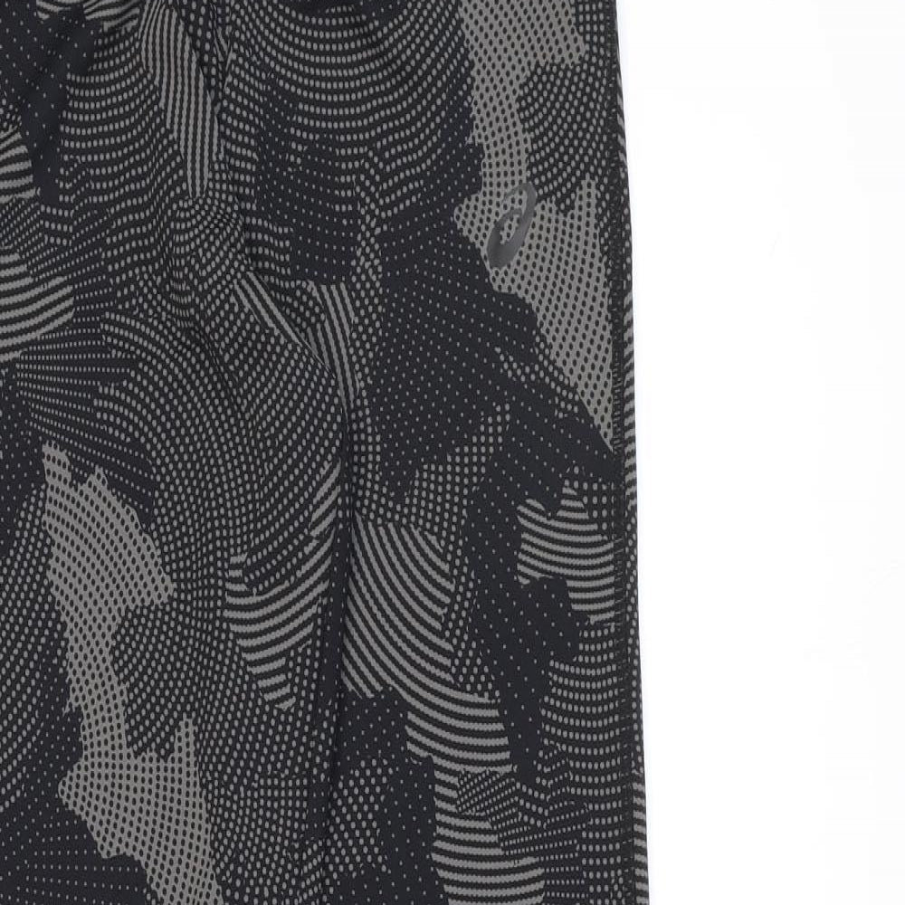 ASICS Womens Black Geometric Viscose Jogger Leggings Size M L36 in Athletic Pullover