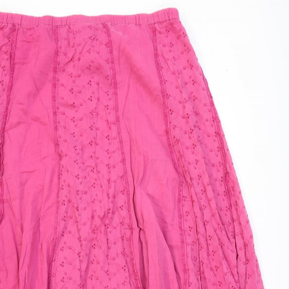 Wallis Womens Pink Floral Cotton Peasant Skirt Size 10