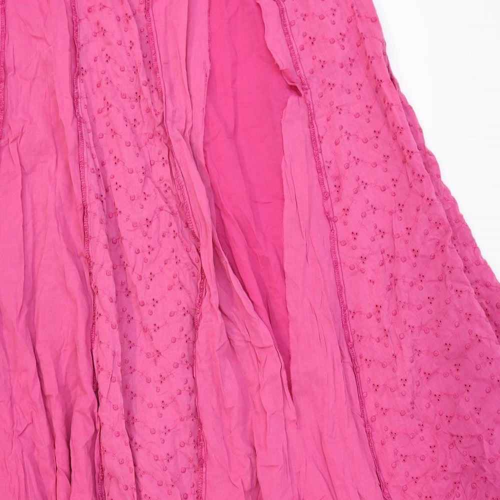 Wallis Womens Pink Floral Cotton Peasant Skirt Size 10