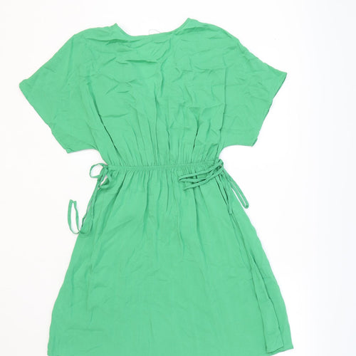 Marks and Spencer Womens Green Viscose Fit & Flare Size 6 V-Neck Pullover