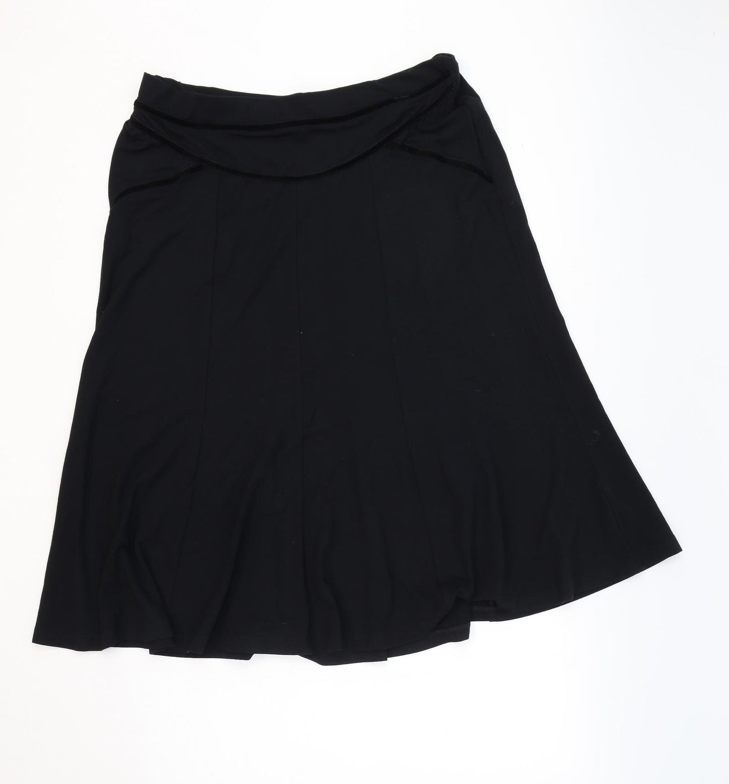 Marks and Spencer Womens Black Viscose Swing Skirt Size 16